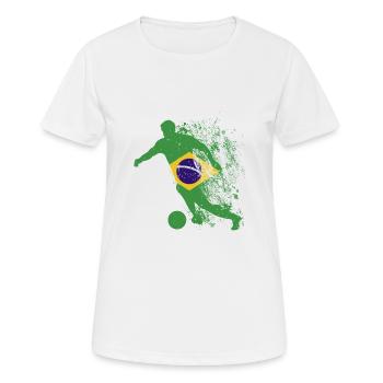 Équipe nationale du Brésil Coupe du monde - T-shirt respirant Femme - blanc - Devant - AI Model Female 172 dark (172cm)