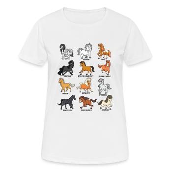 Cartoon Kawaii Horses - Horse Motif - Women's Breathable T-Shirt - white - Front - AI Model Female 172 dark (172cm)