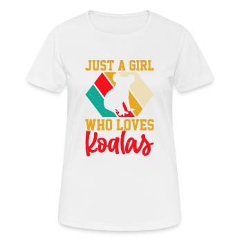 JUST A GIRL WHO LOVES KOALAS - Women's Breathable T-Shirt - white - Front - AI Model Female 172 dark (172cm)