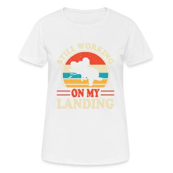 still working on my landing - love koalas - T-shirt respirant Femme - blanc - Devant - AI Model Female 172 dark (172cm)