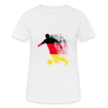 Nationalmannschaft Deutschland Fußball Weltmeister - Frauen T-Shirt atmungsaktiv - Weiß - Vorne - AI Model Female 172 dark (172cm)