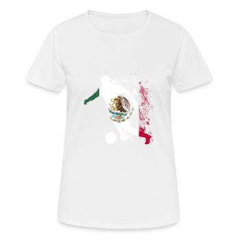 Coupe du monde de l’équipe nationale du Mexique - T-shirt respirant Femme - blanc - Devant - AI Model Female 172 dark (172cm)