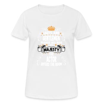 Actor T funny saying motif actor - Women's Breathable T-Shirt - white - Front - AI Model Female 172 dark (172cm)