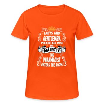Pharmacien T drôle de motif pharmacien - T-shirt respirant Femme - orange néon - Devant - AI Model Female 172 dark (172cm)