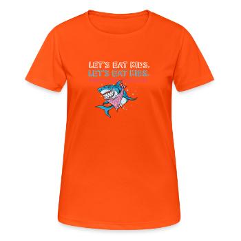 Punctuation Saves Lives I Funny English Grammar - Women's Breathable T-Shirt - neon orange - Front - AI Model Female 172 dark (172cm)