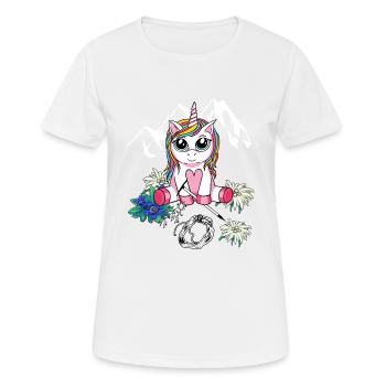 Alpen Unicorn Mountaineer Alpinisme Enfant descente en rappel - T-shirt respirant Femme - blanc - Devant - AI Model Female 172 dark (172cm)