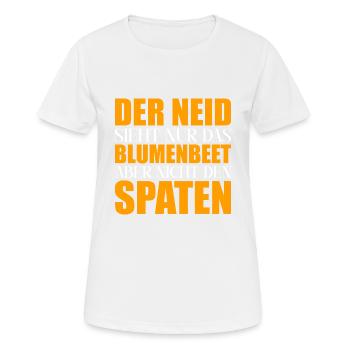 Neid Blumenbeet Spaten - Frauen T-Shirt atmungsaktiv - Weiß - Vorne - AI Model Female 172 dark (172cm)