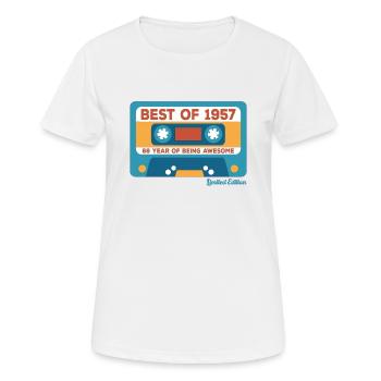 1957 Vintage Vintage Retro Cadeau D’anniversaire - T-shirt respirant Femme - blanc - Devant - AI Model Female 172 dark (172cm)