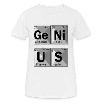 Genius mit Chemieanekdote - Frauen T-Shirt atmungsaktiv - Weiß - Vorne - AI Model Female 172 dark (172cm)