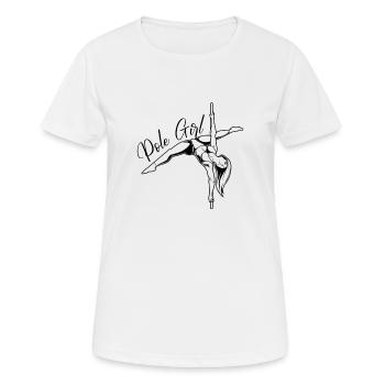 Pole Fitness - Pole Girl - T-shirt respirant Femme - blanc - Devant - AI Model Female 172 dark (172cm)