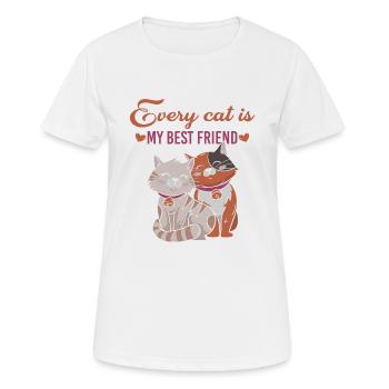 Katzenfreunde - Frauen T-Shirt atmungsaktiv - Weiß - Vorne - AI Model Female 172 dark (172cm)