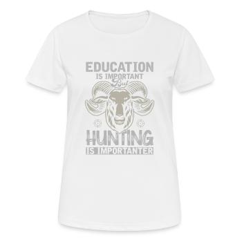Hunting - Frauen T-Shirt atmungsaktiv - Weiß - Vorne - AI Model Female 172 dark (172cm)