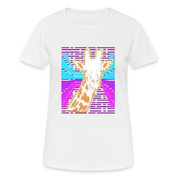Awesome Giraffe Lover Vapor Wave Designs - Women's Breathable T-Shirt - white - Front - AI Model Female 172 dark (172cm)