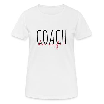Coach / Coaching / Entraineur / Sport - T-shirt respirant Femme - blanc - Devant - AI Model Female 172 dark (172cm)