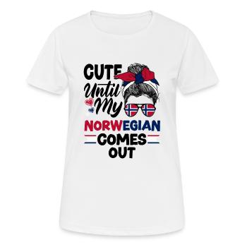 Norwegen Norwegisch süß bis mein Norwegisch kommt - Frauen T-Shirt atmungsaktiv - Weiß - Vorne - AI Model Female 172 dark (172cm)