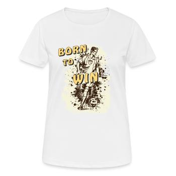 FOOTBALL NÉ POUR GAGNER - T-shirt respirant Femme - blanc - Devant - AI Model Female 172 dark (172cm)