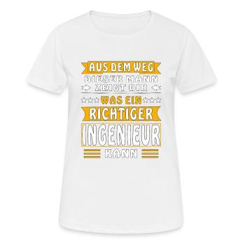 WAS EIN RICHTIGER INGENIEUR KANN - Frauen T-Shirt atmungsaktiv - Weiß - Vorne - AI Model Female 172 dark (172cm)