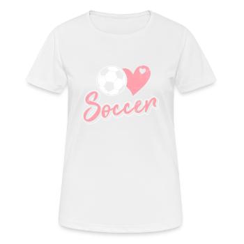 Soccer Lover Heart and Ball Soccer Lover Girls Soc - Frauen T-Shirt atmungsaktiv - Weiß - Vorne - AI Model Female 172 dark (172cm)