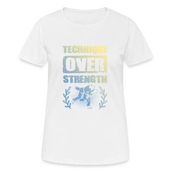 Lutte - T-shirt respirant Femme - blanc - Devant - AI Model Female 172 dark (172cm)