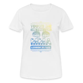 Mma Mixed matrial arts - Frauen T-Shirt atmungsaktiv - Weiß - Vorne - AI Model Female 172 dark (172cm)