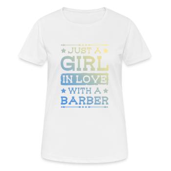 Girl in love with a Barber - Women's Breathable T-Shirt - white - Front - AI Model Female 172 dark (172cm)