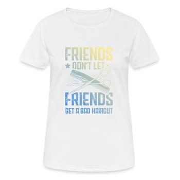 Barber Freunde - Frauen T-Shirt atmungsaktiv - Weiß - Vorne - AI Model Female 172 dark (172cm)