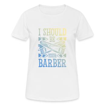 Coiffeur de barbier - T-shirt respirant Femme - blanc - Devant - AI Model Female 172 dark (172cm)