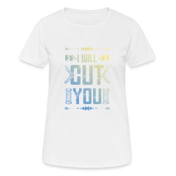 Coiffeur de barbier - T-shirt respirant Femme - blanc - Devant - AI Model Female 172 dark (172cm)