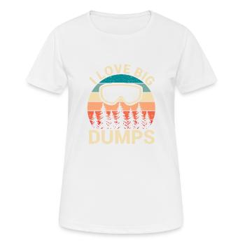 Sports d’hiver Snowboard Freestyle J’adore les grosses décharges - T-shirt respirant Femme - blanc - Devant - AI Model Female 172 dark (172cm)