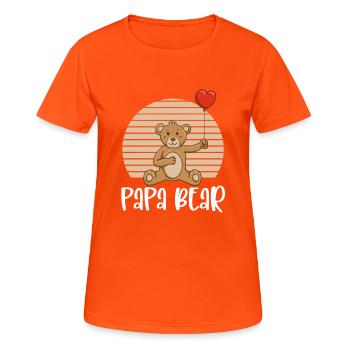 Papa Bear - Frauen T-Shirt atmungsaktiv - Neonorange - Vorne - AI Model Female 172 dark (172cm)