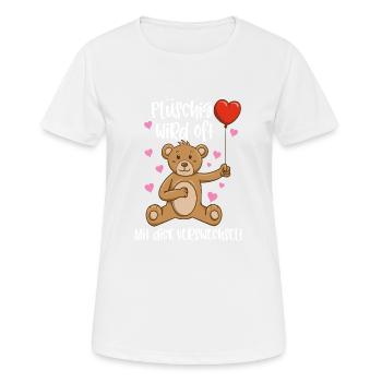 Plüschig Wird Oft Mit Dick Verwechselt - Frauen T-Shirt atmungsaktiv - Weiß - Vorne - AI Model Female 172 dark (172cm)