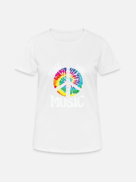 peace love music music is all i need - Frauen T-Shirt atmungsaktiv - Weiß