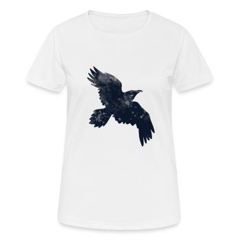 Retro Crow Flying Raven Distressed Flying Bird - Frauen T-Shirt atmungsaktiv - Weiß - Vorne - AI Model Female 172 dark (172cm)