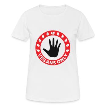 Vegans only - Frauen T-Shirt atmungsaktiv - Weiß - Vorne - AI Model Female 172 dark (172cm)