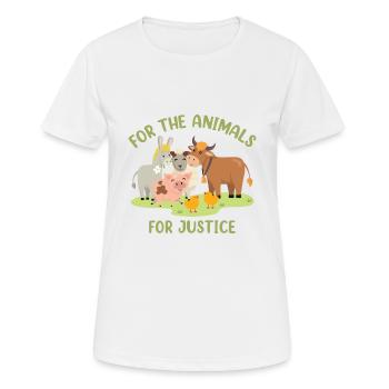For The Animals, For Justice - Women's Breathable T-Shirt - white - Front - AI Model Female 172 dark (172cm)