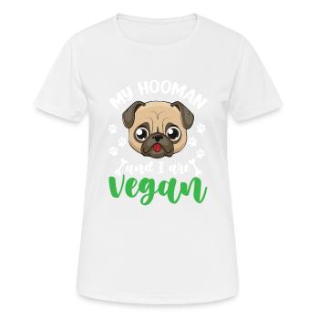 My Hooman And I Are Vegan - Women's Breathable T-Shirt - white - Front - AI Model Female 172 dark (172cm)