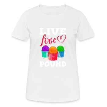 Cardio Drumming Live Love Pound Workout Gym Fitnes - Women's Breathable T-Shirt - white - Front - AI Model Female 172 dark (172cm)