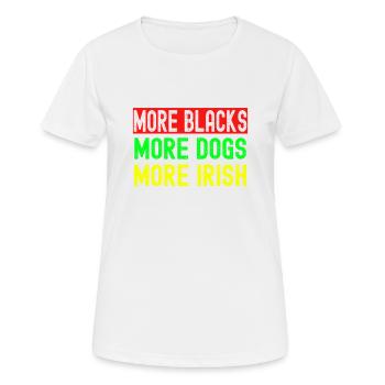 Plus de Noirs Plus d’Irlandais Plus de chiens - T-shirt respirant Femme - blanc - Devant - AI Model Female 172 dark (172cm)