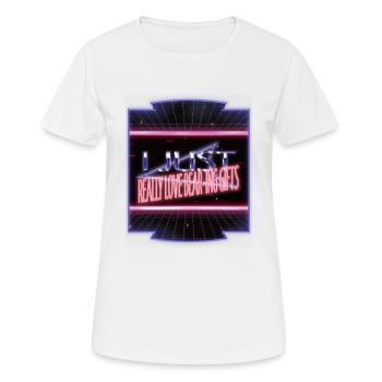 cool funny gym funny quote funny dinosaur moon - Frauen T-Shirt atmungsaktiv - Weiß - Vorne - AI Model Female 172 dark (172cm)
