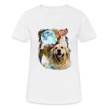 3 Mond Labrador Hund Liebhaber Cool Tier Haustier Neuheit - Frauen T-Shirt atmungsaktiv - Weiß - Vorne - AI Model Female 172 dark (172cm)