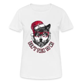 Ne me parle pas - Grumpy Christmas Wolf - T-shirt respirant Femme - blanc - Devant - AI Model Female 172 dark (172cm)
