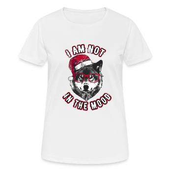 Je ne suis pas d’humeur - Grumpy Christmas Wolf - T-shirt respirant Femme - blanc - Devant - AI Model Female 172 dark (172cm)