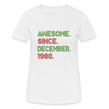 1980 Awesome Since December Christmas Ave - Frauen T-Shirt atmungsaktiv - Weiß - Vorne - AI Model Female 172 dark (172cm)