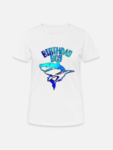 Birthday Boy - Thème Requin - T-shirt respirant Femme - blanc