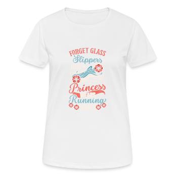 Vergessen Sie Glaspantoffeln Läufer Running Girl - Frauen T-Shirt atmungsaktiv - Weiß - Vorne - AI Model Female 172 dark (172cm)