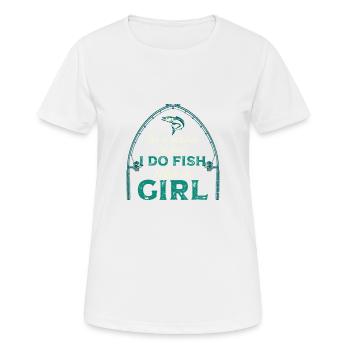 I fish like girl Rod Fisher Fish Fisherman - Women's Breathable T-Shirt - white - Front - AI Model Female 172 dark (172cm)