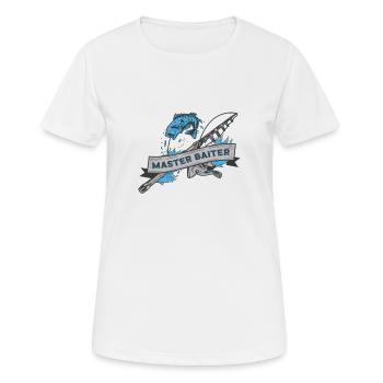 Master Baiter Rod Fisherman Fishing Fishing - Women's Breathable T-Shirt - white - Front - AI Model Female 172 dark (172cm)