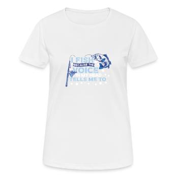 I fish rod-fisher-fish-fisher-funny- - Women's Breathable T-Shirt - white - Front - AI Model Female 172 dark (172cm)