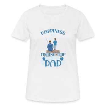 Happiness is fishing trip Fisher Fish Fisherman - Women's Breathable T-Shirt - white - Front - AI Model Female 172 dark (172cm)