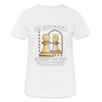 IM SPIEGEL SIEHST DU DIE WAHRHEIT - Frauen T-Shirt atmungsaktiv - Weiß - Vorne - AI Model Female 172 dark (172cm)